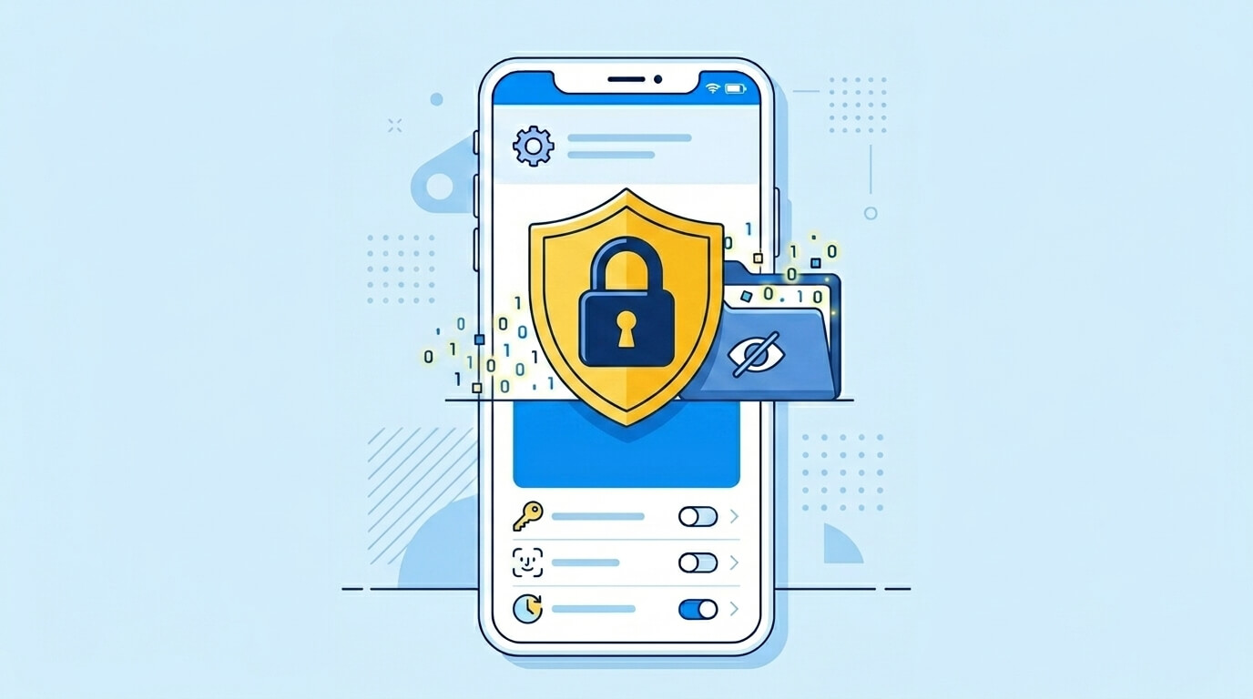 아이폰 사진 앱에서 가려진 항목 앨범의 Face ID 잠금 설정을 활성화하는 화면