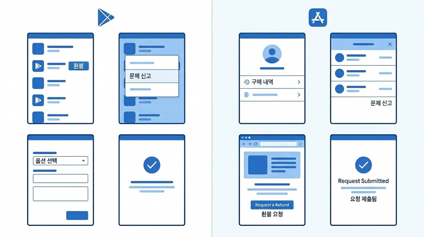 안드로이드 및 아이폰 환경에 맞춰 세분화된 유튜브 프리미엄 해지 방법 인터페이스 구조